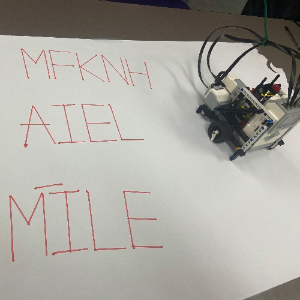 Lego mindstorms robot drawing letters